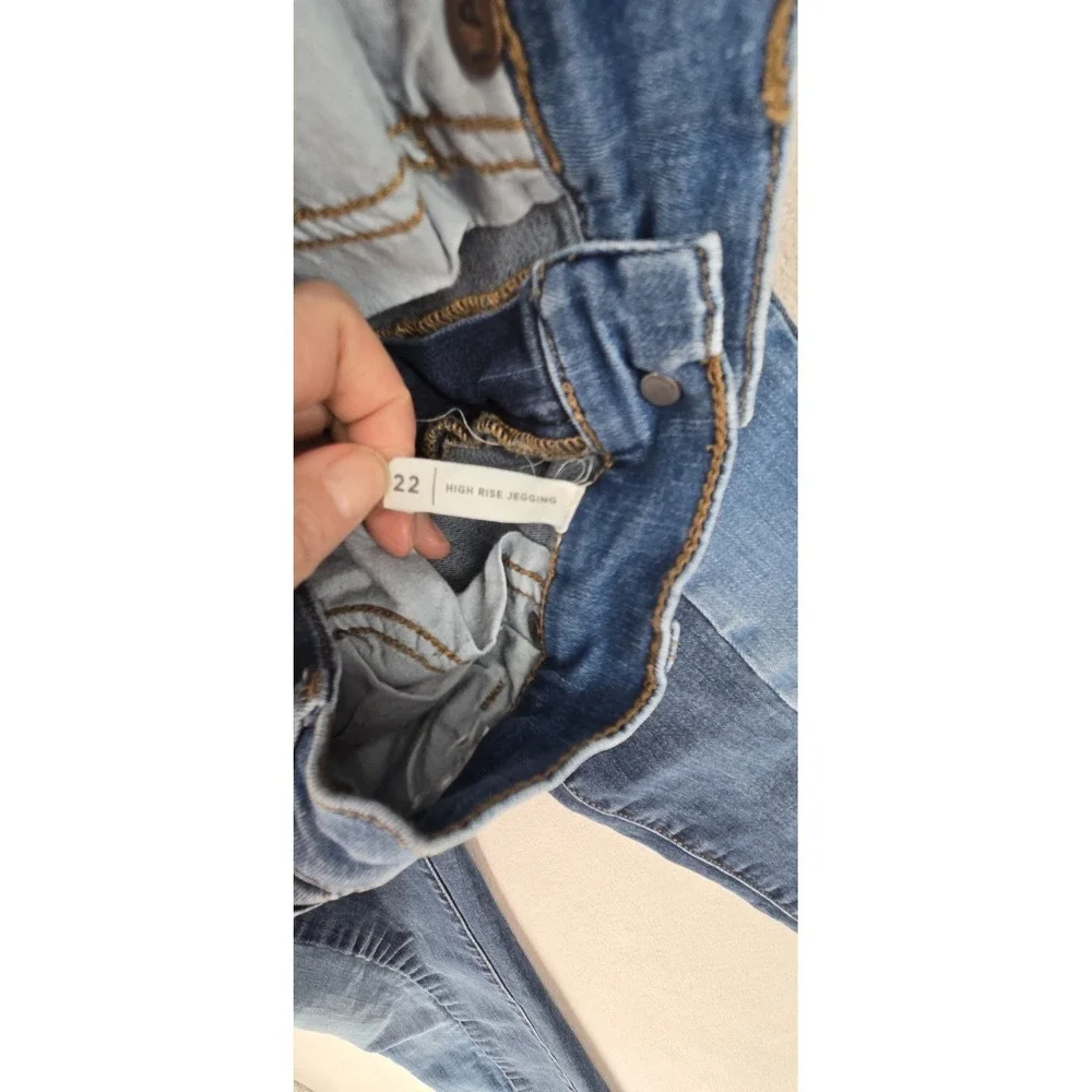 PacSun Women's High Rise Jegging Jeans‎ Two Tone Blue Denim Size 22